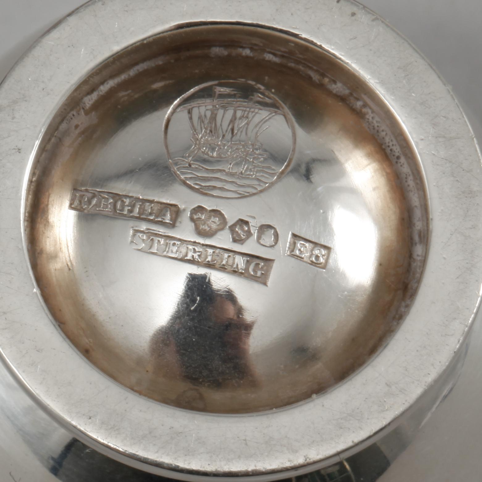 PARTI SILVER, 4 delar, Sverige samt svenska importstämplar, 1800- och 1900-tal, vikt 502 gram.