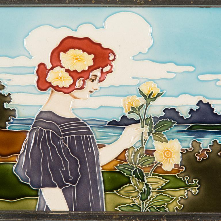 Carl Sigmund Luber, an Art Nouveau tray, Johann Von Schwarz, early 20th century.