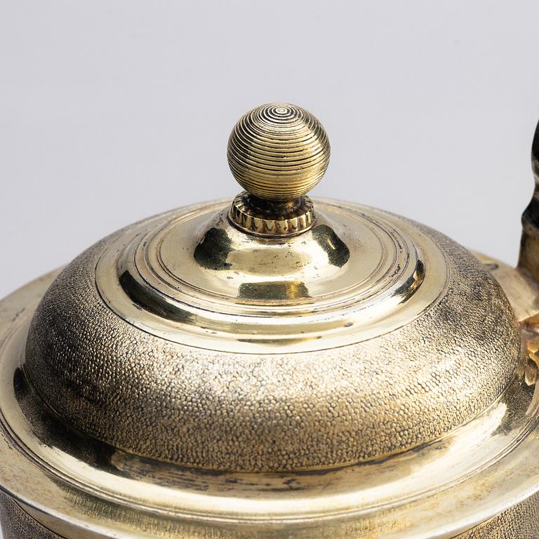 A German 17th century gilt-silver tankard, mark of Elias I Schifflen, Augsburg circa 1670.