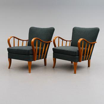 FÅTÖLJER, 1 par, 1900-talets första hälft.