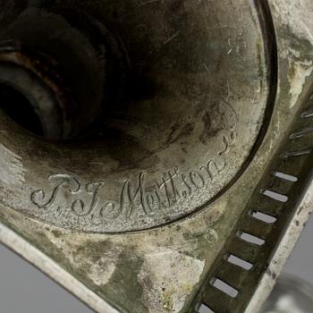LJUSSTAKAR ETT PAR, tenn, troligen J P Mattson verksam i Mariestad 1808-1838.