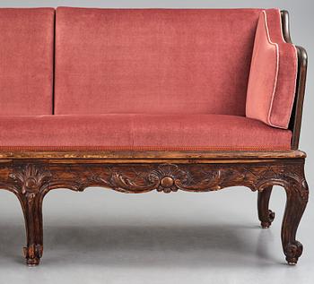Soffa, Sverige, 1700-talets andra hälft, Rokoko.