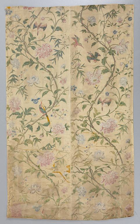 A set of four Chinese wall paper panels, Qing dynasty, 18th Century.