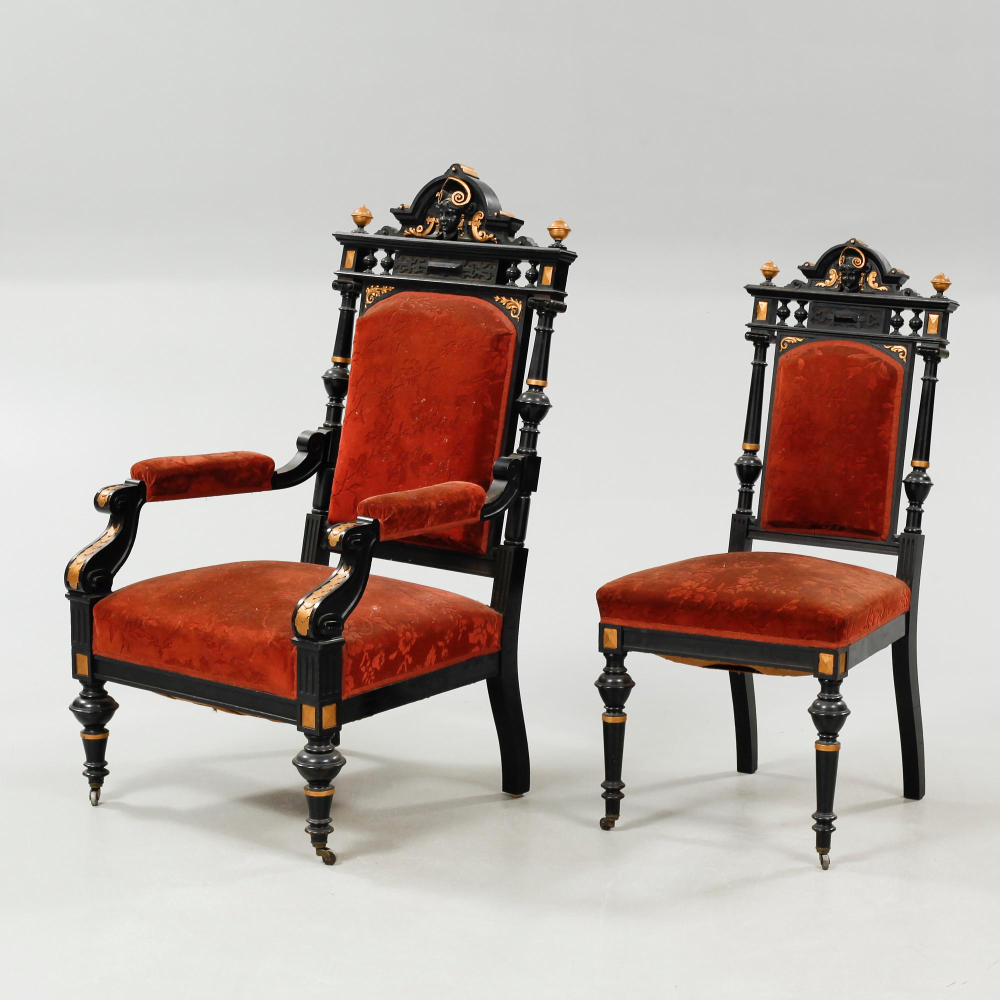 Nine items in Neo Renaissance style, late 19th century.