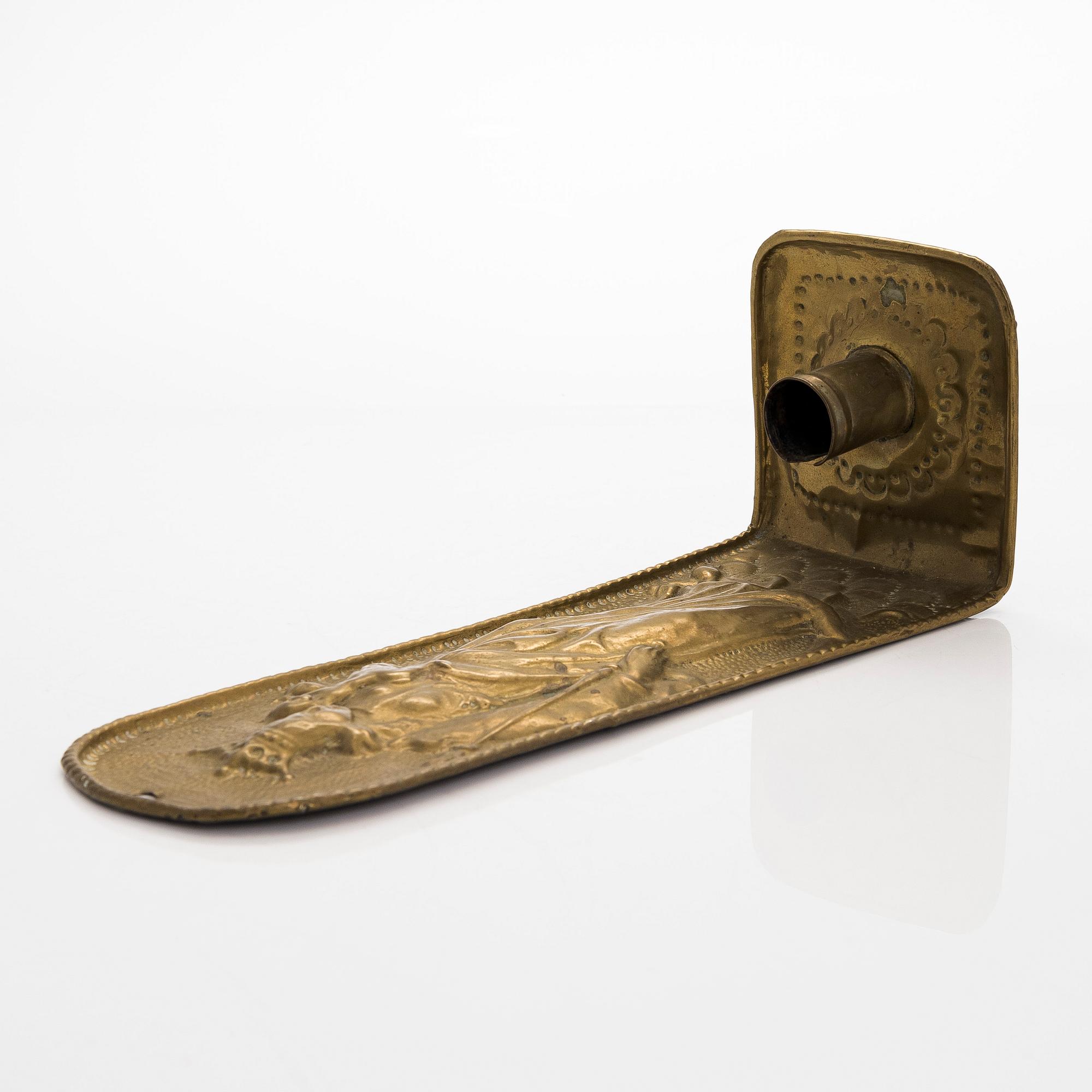 Aplique / Ljushållare / Ljuslampett, mässing, flamländsk, 1700/1800-tal.