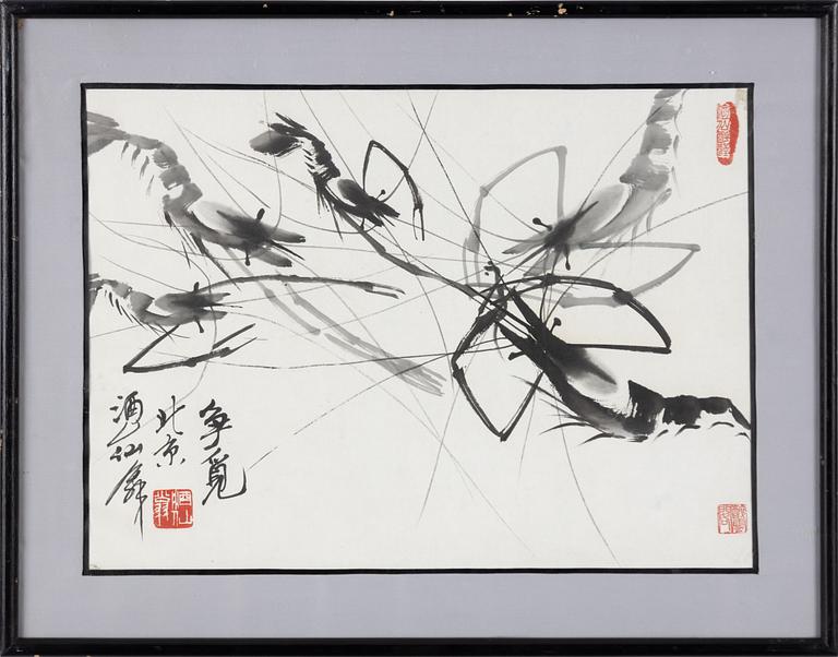 Unknown artist after Qi Baishi, ink on paper, China, 20th century.