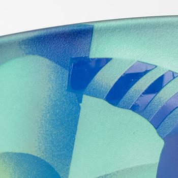 Bertil Vallien, a unique blasted glass bowl, Kosta Boda, Sweden.