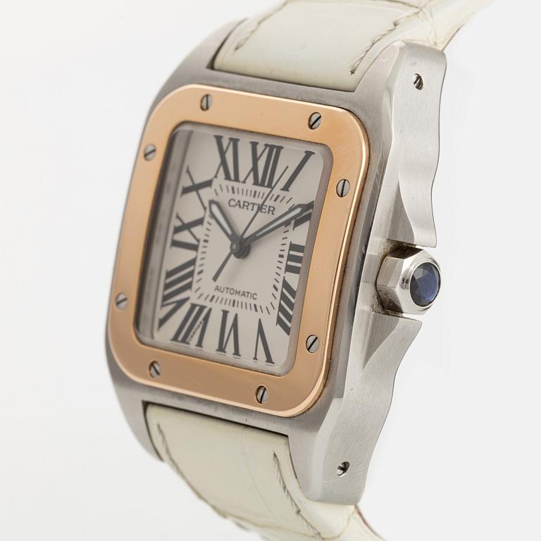 Cartier, Santos 100, armbandsur, 33 x 32,5 (44) mm.