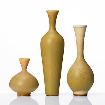 Berndt Friberg, vaser, 3 st, Gustavsbergs studio, 1957, 1976 och möjligen 1959.
