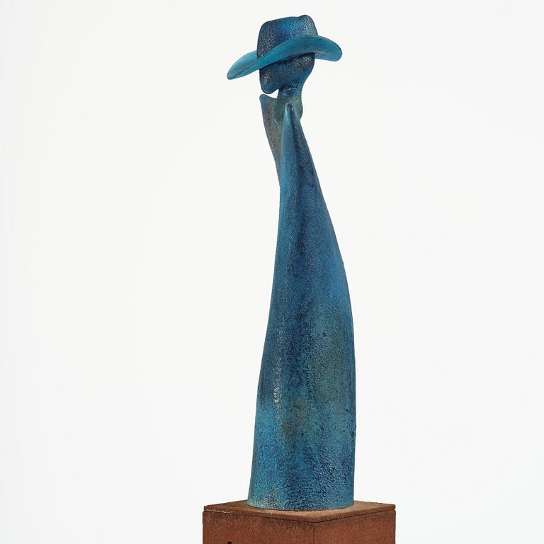 Kjell Engman, a unique glass sculpture 'Man in Trenchcaot' from the series "Catwalk", Kosta Boda, Sweden.