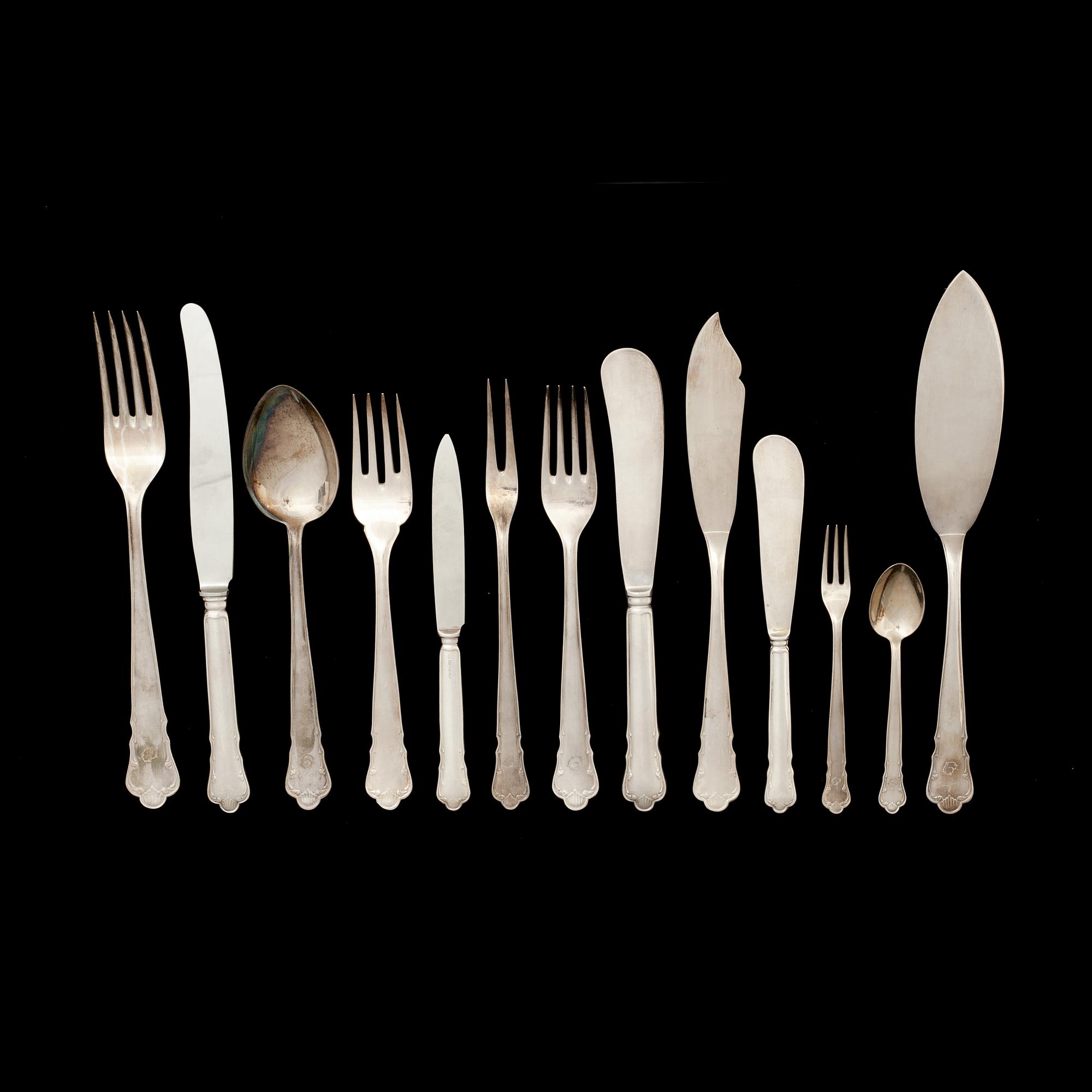 BESTICKUPPSÄTTNING, nysilver, 78 delar, "Ingrid", GAB, 1900-tal.