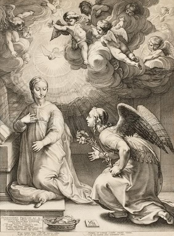 Hendrick Goltzius, "The annunciation", ur; "The Early Life of the Virgin".