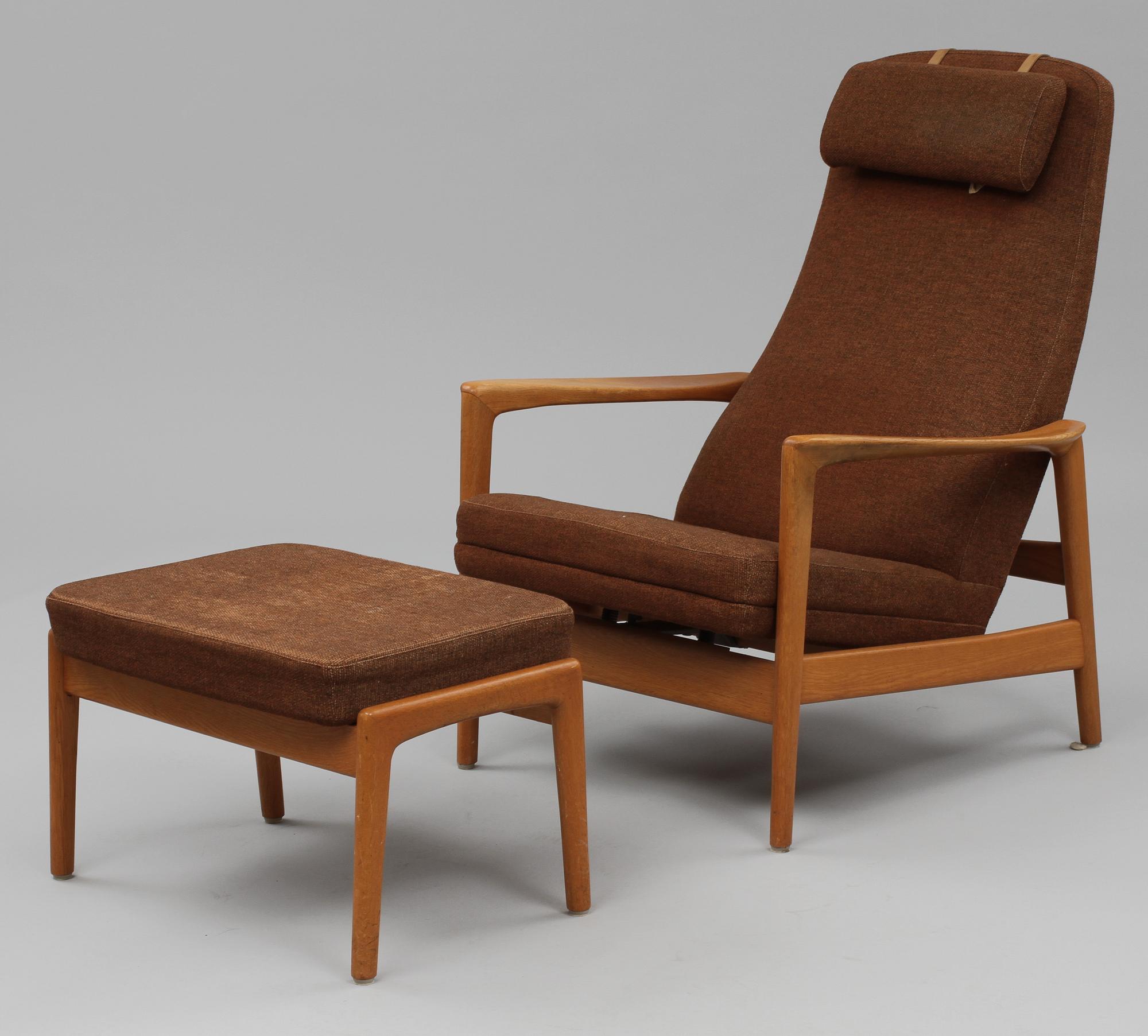 FÅTÖLJ samt FOTPALL, "Duxiesta set 4", Folke Ohlsson, Dux, Ljungs industrier AB, Malmö, 1960-talets andra hälft.