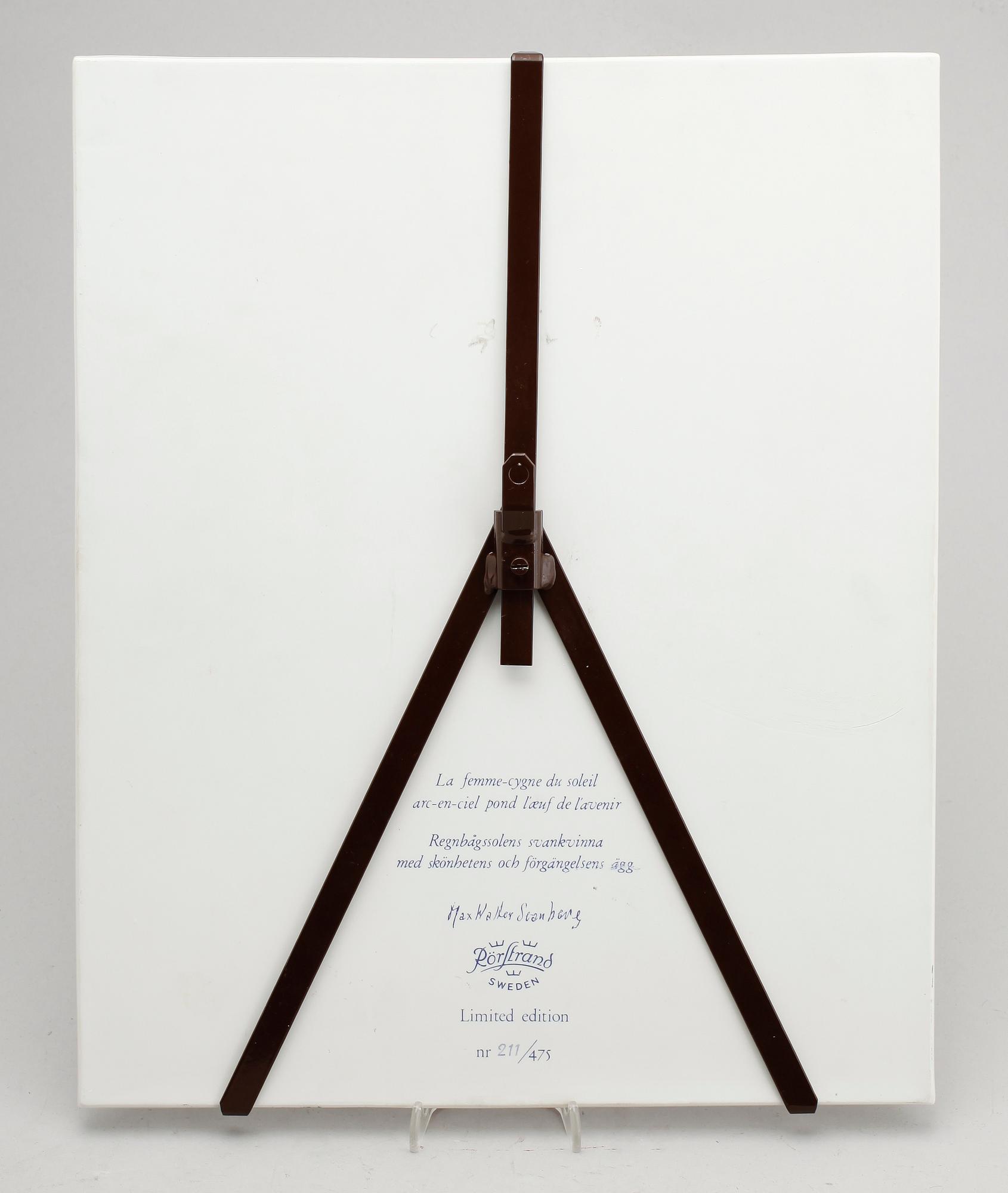 MAX WALTER SVANBERG, väggplatta, porslin, Rörstrand.