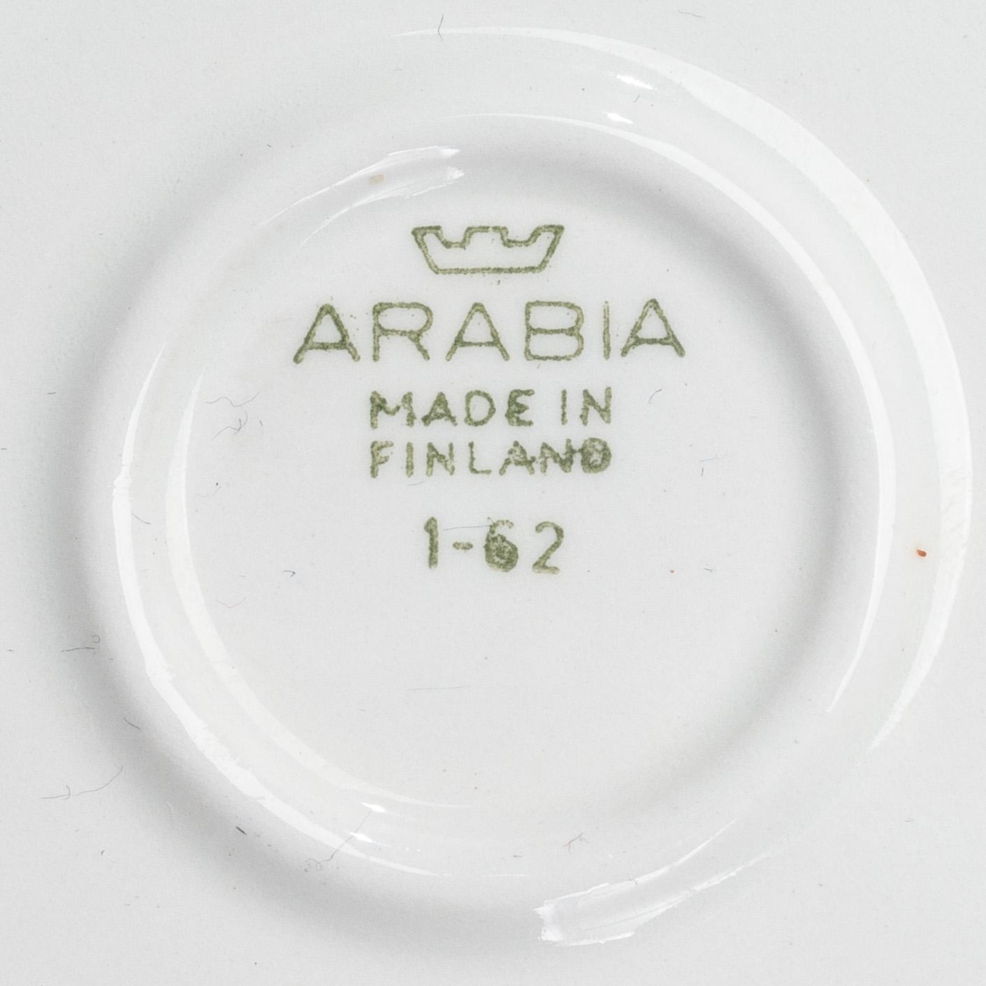 SERVISDELAR, 19 st, "Pikapala-astiat" (Frukostset), Arabia 1961-66.