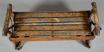 TRÄDGÅRDSMÖBEL, 5 del, knotträ, tidigt 1900-tal.