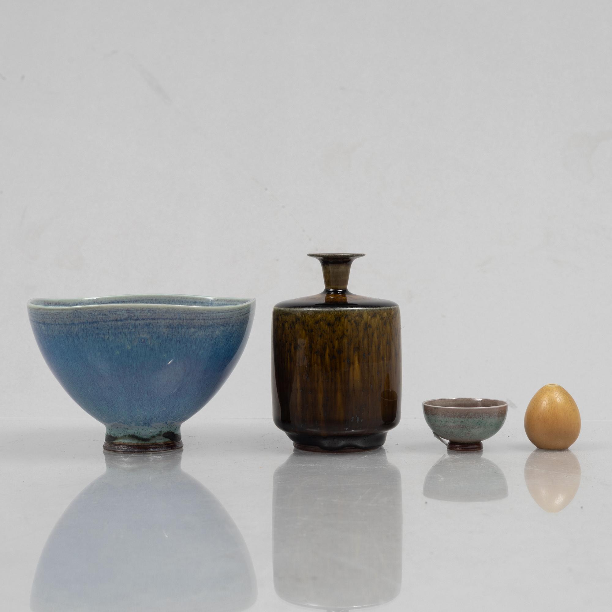 Berndt Friberg, a set of four stoneware vessels, Gustavsbergs studio.