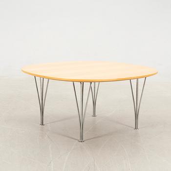 Bruno Mathsson & Piet Hein, coffee table "Supercircle" for Fritz Hansen, Denmark late 20th century.