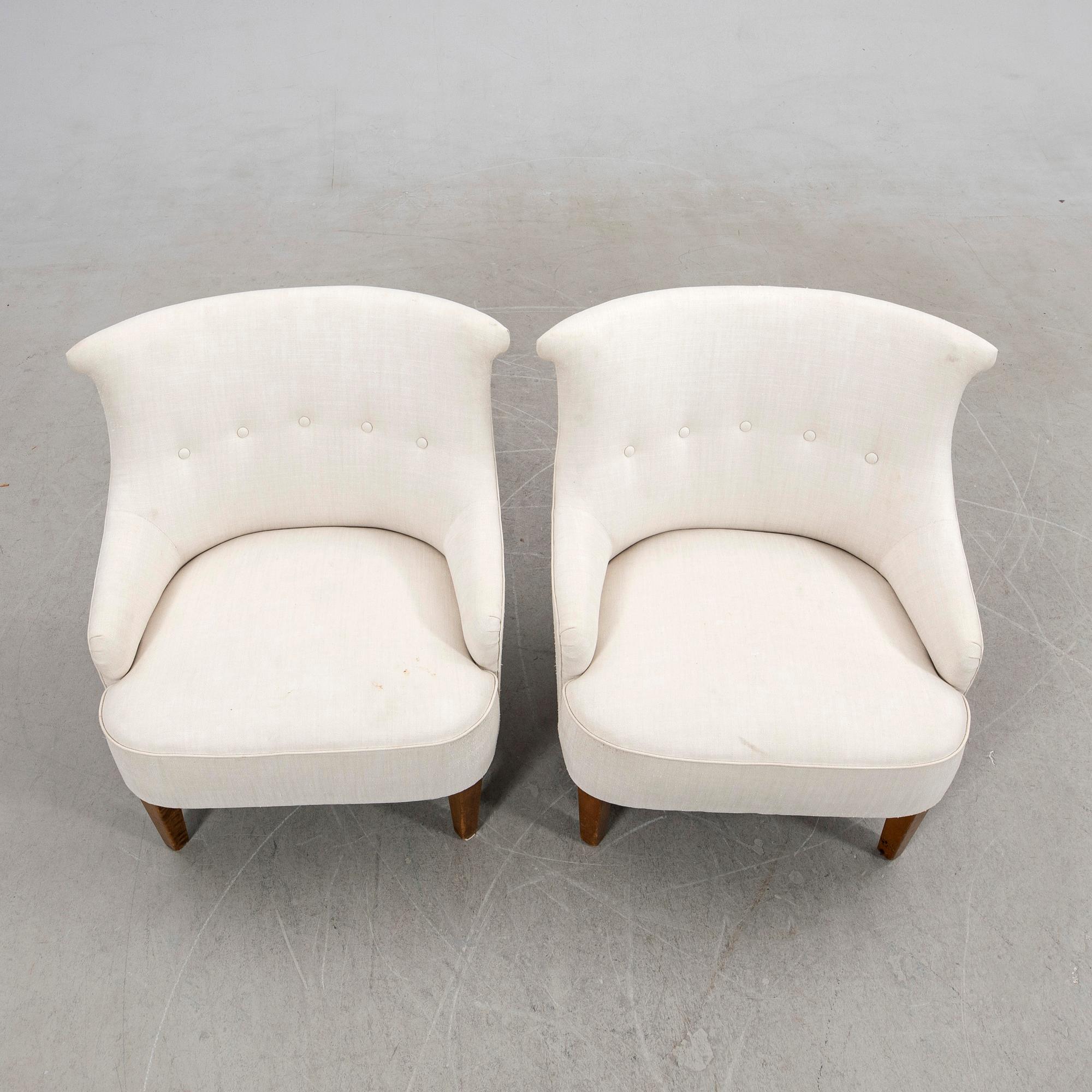 Fåtöljer, ett par, 1900-tal mitt.