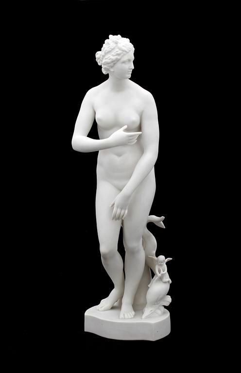 FIGURIN, parian, "Venus Medici", Gustavsberg. Bär dat 1925.