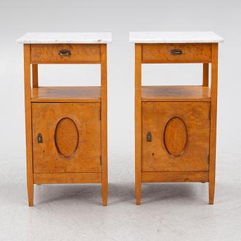 Bedside tables, a pair, early 20th century.