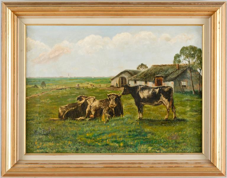 OKÄND KONSTNÄR, olja på duk, signerad Mater, sekelskiftet 1900.