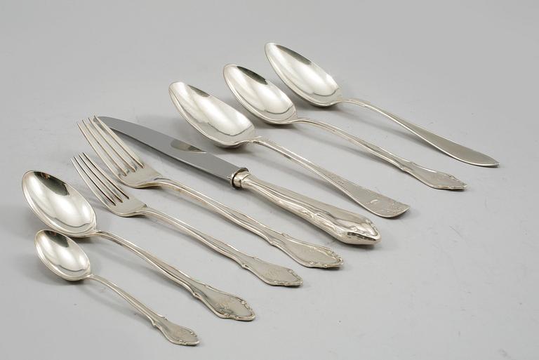 BESTICK, 40 st, silver, 1800/1900-tal. Vikt ca 1 950 gram.