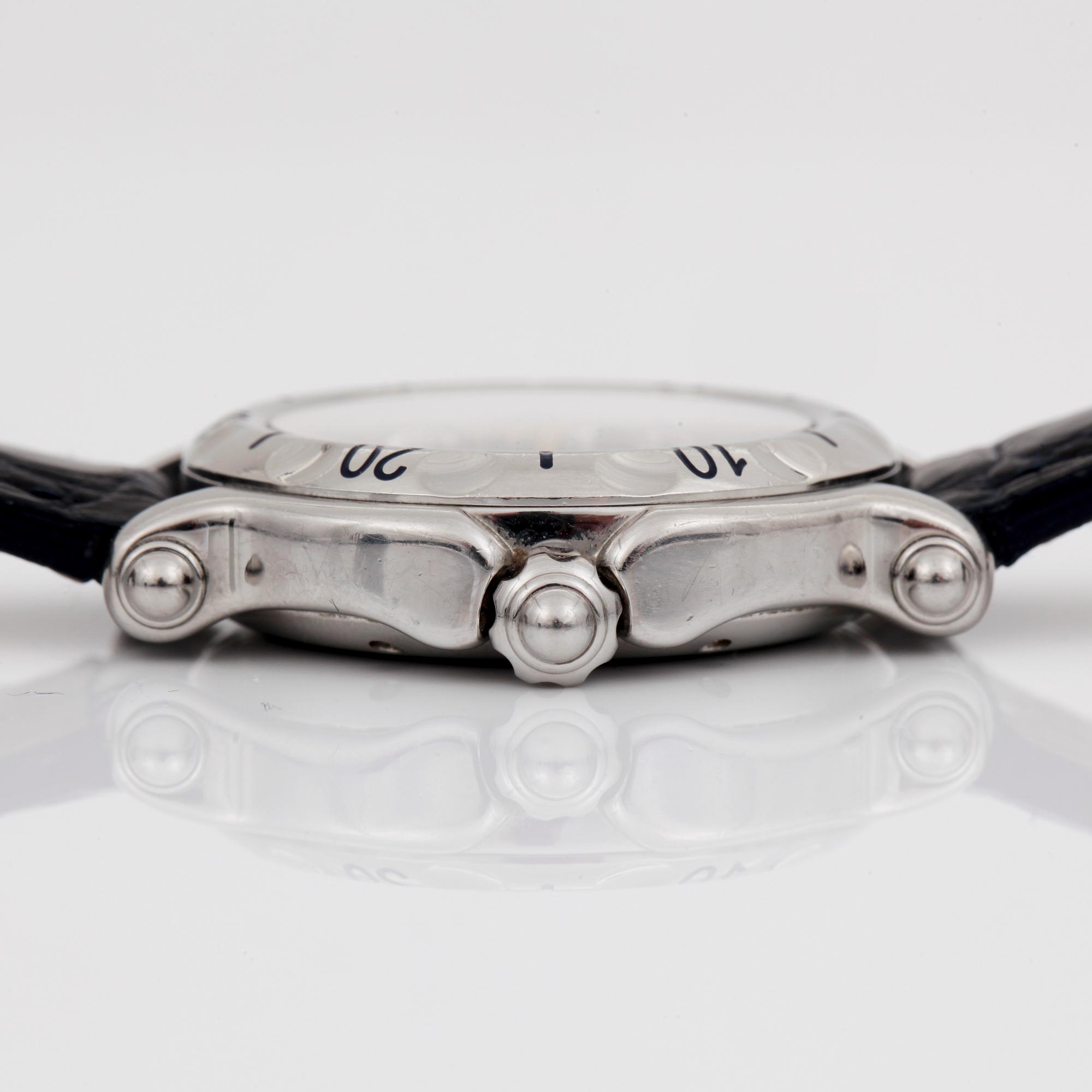 WATCH, Ladies. "Happy Sport" Chopard, Geneva. Stainless steel  and tree moving fishes. 2 original straps.
