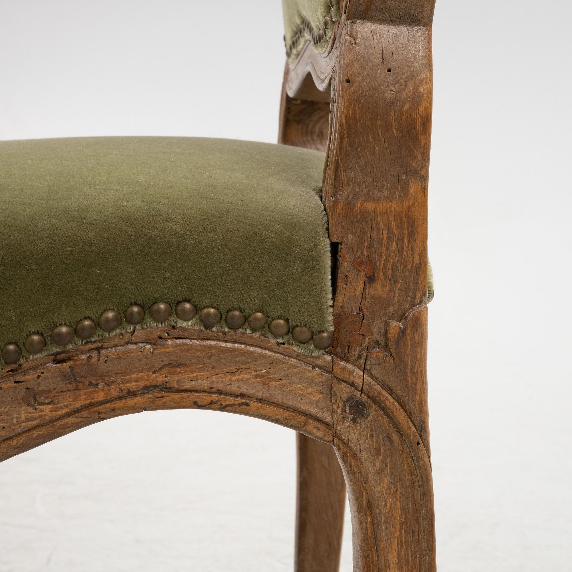 A pair of Rococo chairs, second half of the 18th century.