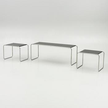 Coffee table and a pair of side tables, Thonet,.
