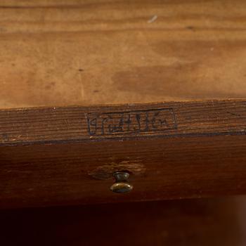 A late Gustavian mahognay secretaire by Jonas Hultsten, Stockholm (1773-1794).