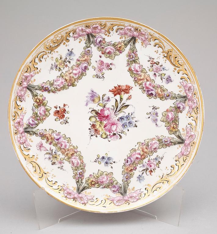 FAT samt SKÅL med LOCK, porslin, Napoli-liknande märke, sannolikt 1900-talets början.