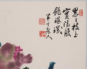 Two album-leaf, ink and colour on paper, after Chen Banding, 20th century.