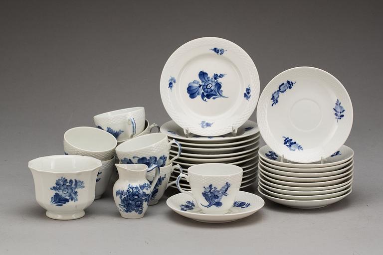 KAFFESERVIS, 22 delar, porslin, Blå Blomst, Royal Copenhagen.