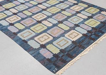 Judith Johansson, a carpet, "Spise Hall", flat weave, 275 x 224 cm. Signed JJ.