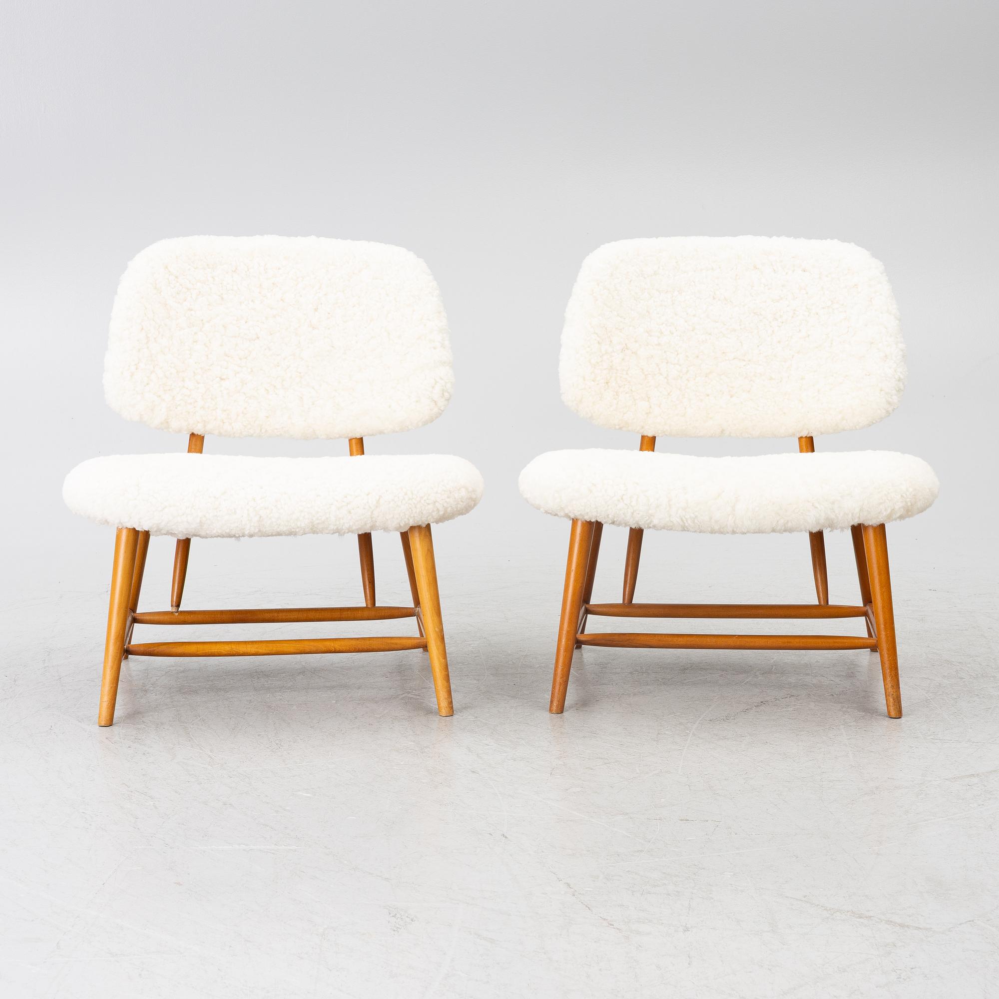 Alf Svensson, Armchairs, a pair, TeVe, Bra Bohag. Studio Ljumgs industrier, Malmö, 1950s.