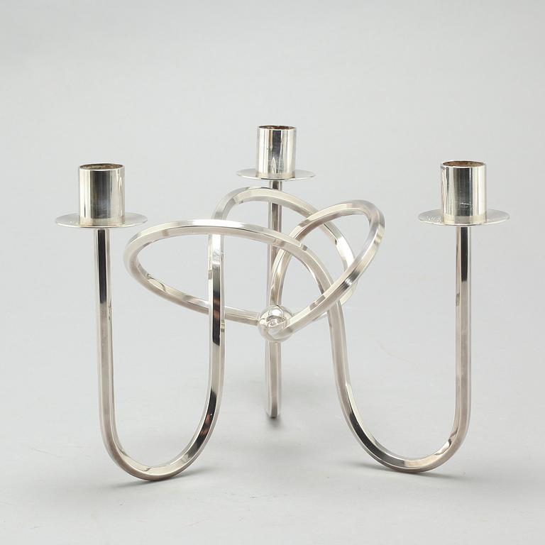 Josef Frank, a silver platen "Vänskapsknuten" candelabra, Firma Svenskt Tenn, designed in 1938,