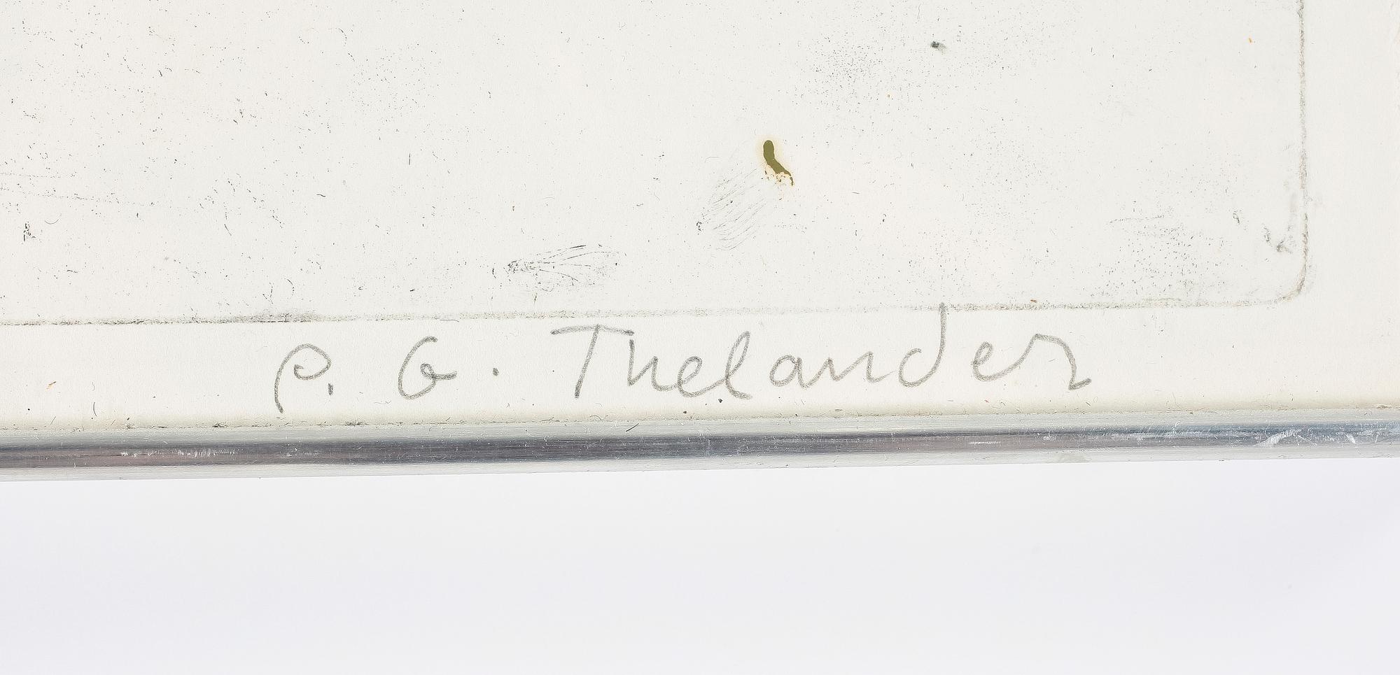 PG THELANDER, akvatintetsning, sign o numr 19/50.