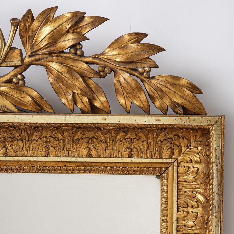 A two-branch Empire giltwood girandole mirror by P. G. Bylander (master in Gothenburg 1811-58).