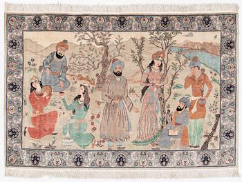 Tabriz carpet, figural, 170 x 115 cm.