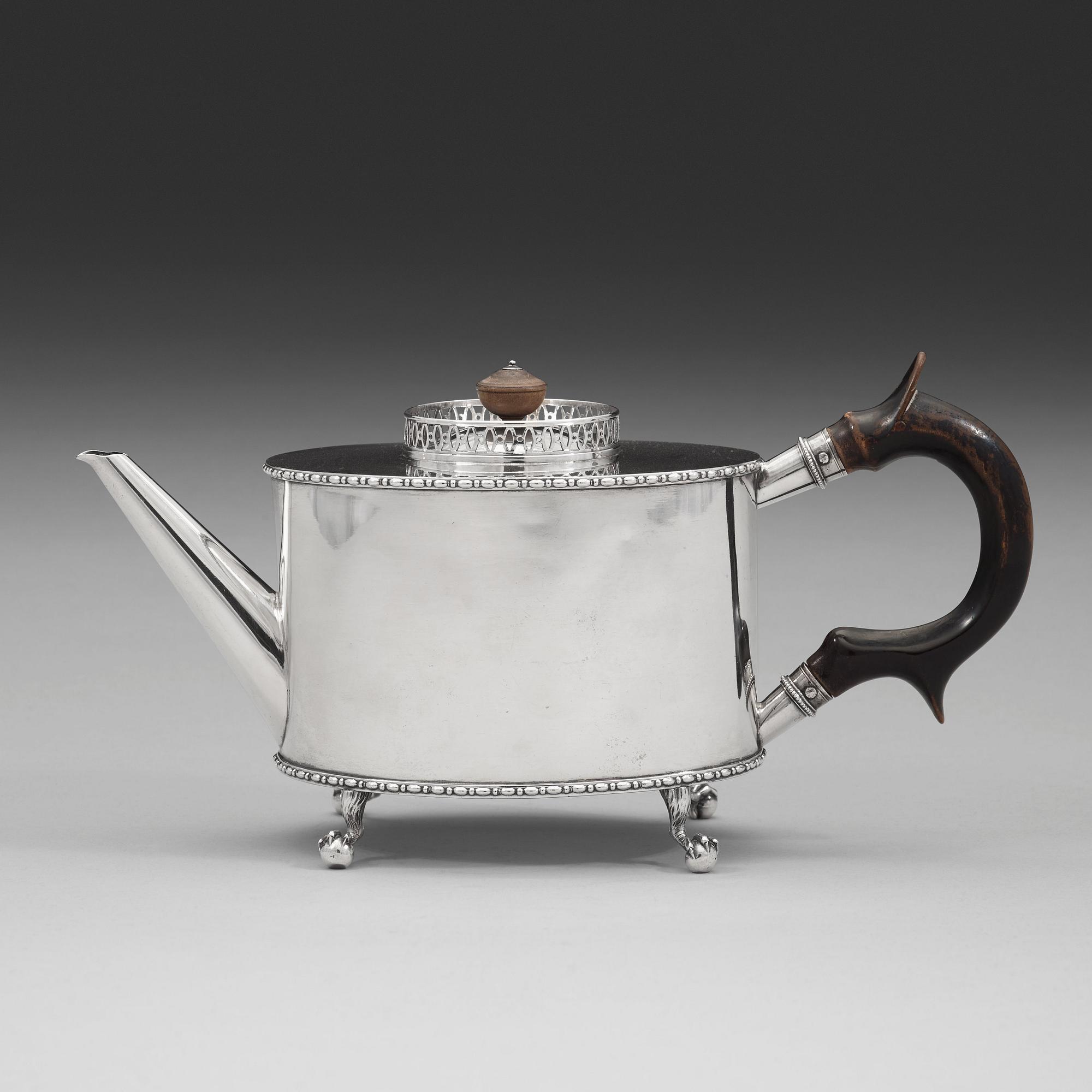 Pehr Zethelius, tekanna, silver, Stockholm 1800, sengustaviansk.