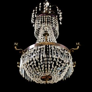 LJUSKRONA, senempire, 1800-talets första hälft. Höjd ca 80 cm.