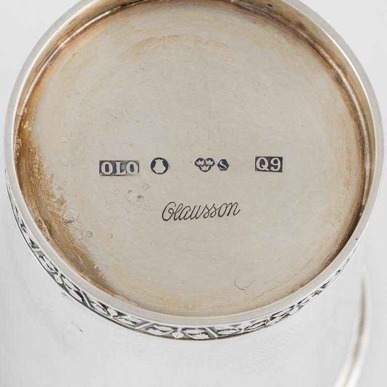 Bägare 2 st, samt skål, silver, bl a Bransch Oscar L Olausson, Stockholm 1966.