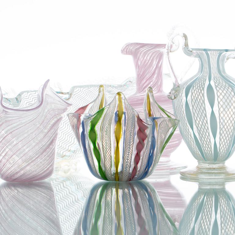KONSTGLAS, 5 st, glas, Italien, 1900-tal.