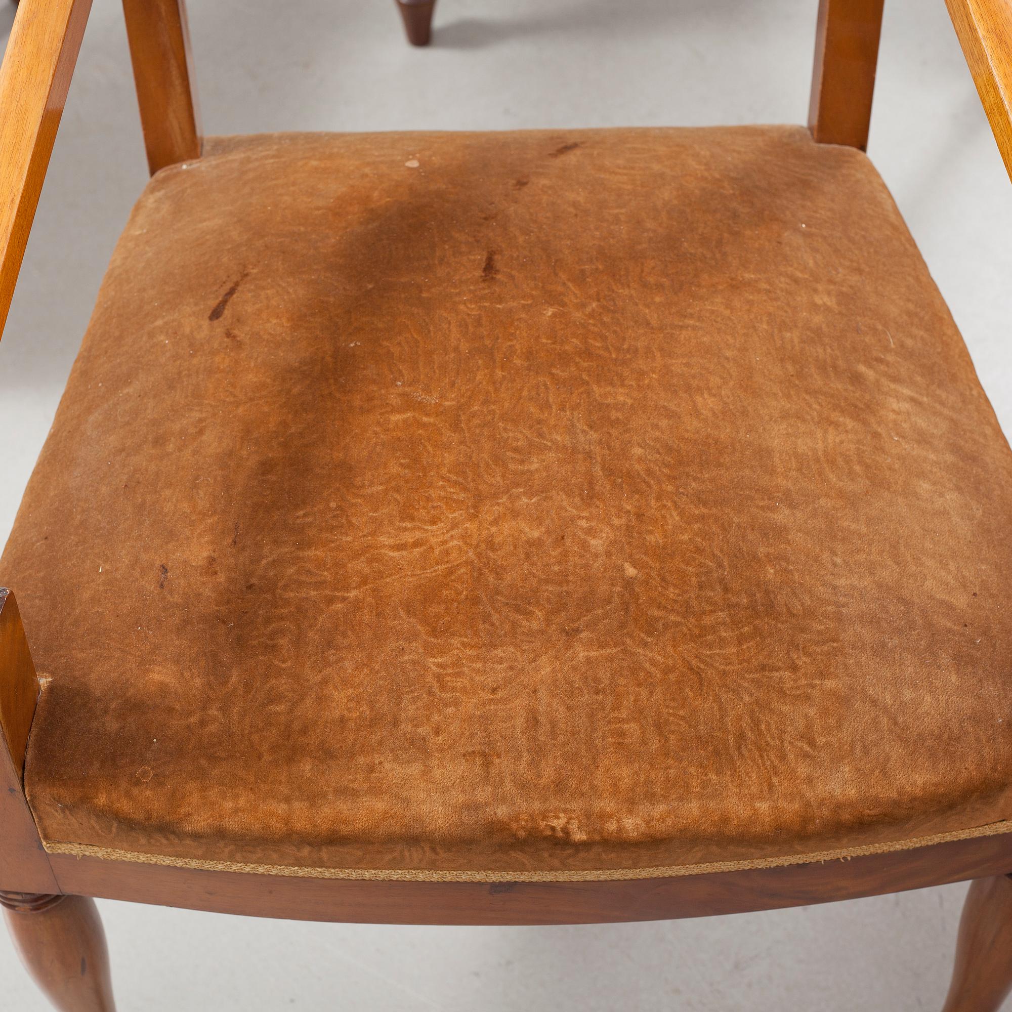 Six Finnish/Russian armchairs from the 19th century.