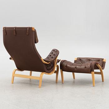 Bruno Mathsson, fåtölj med fotpall, "Pernilla", Dux.