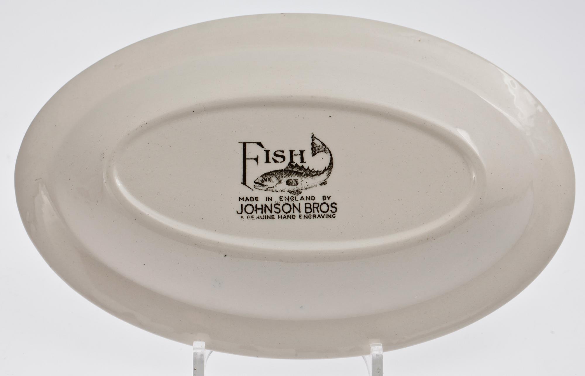 FISKSERVIS, 18 delar, flintgods, Johnson Bros, England.