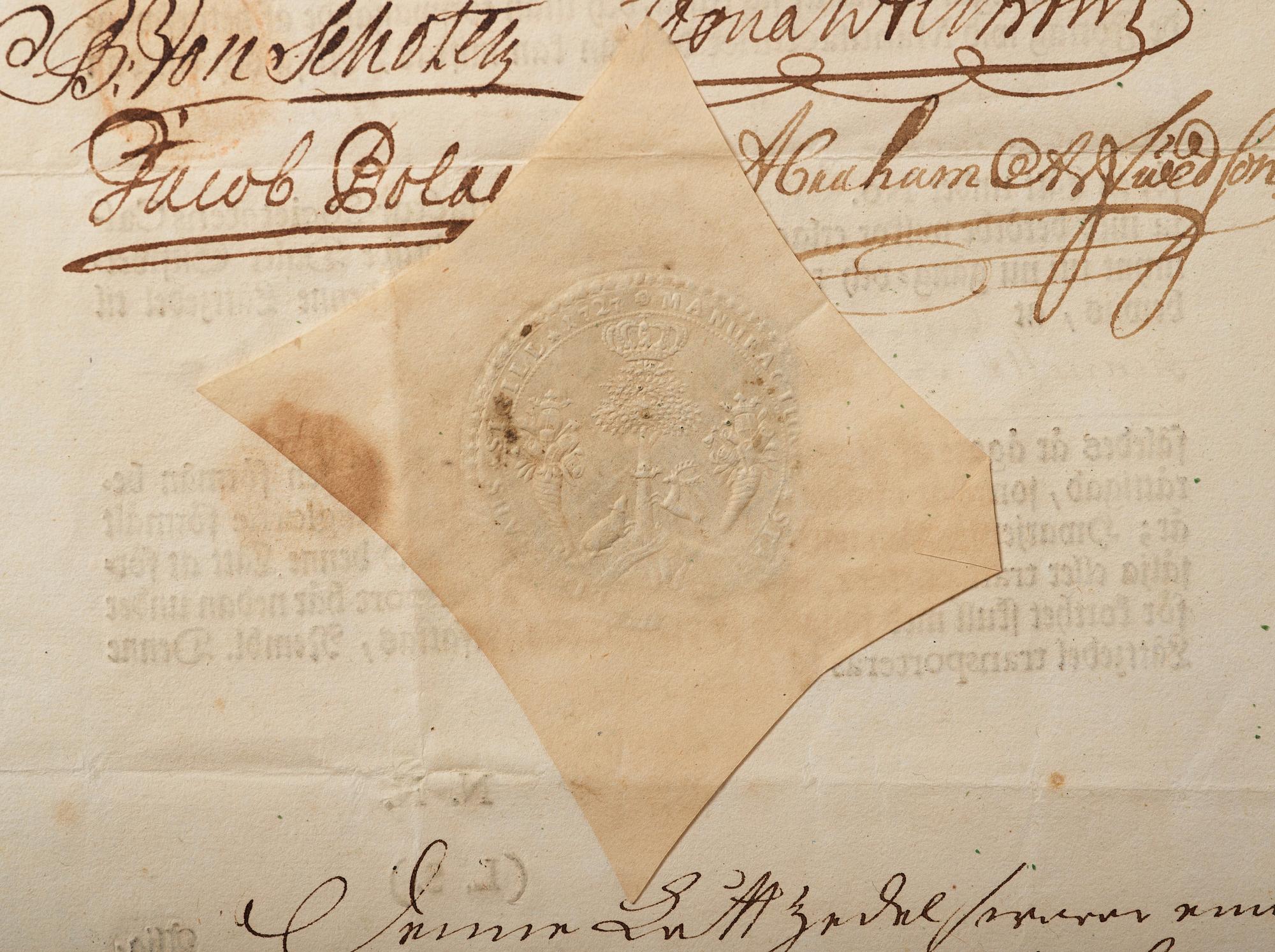 Aktiebrev, Ahlingsåhs Manufaktur Werk (Manufactur-Societet), No 285, 1728,