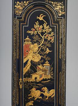 A George II blue-japanned longcase clock by William Barrow (watchmaker in London 1700-36).