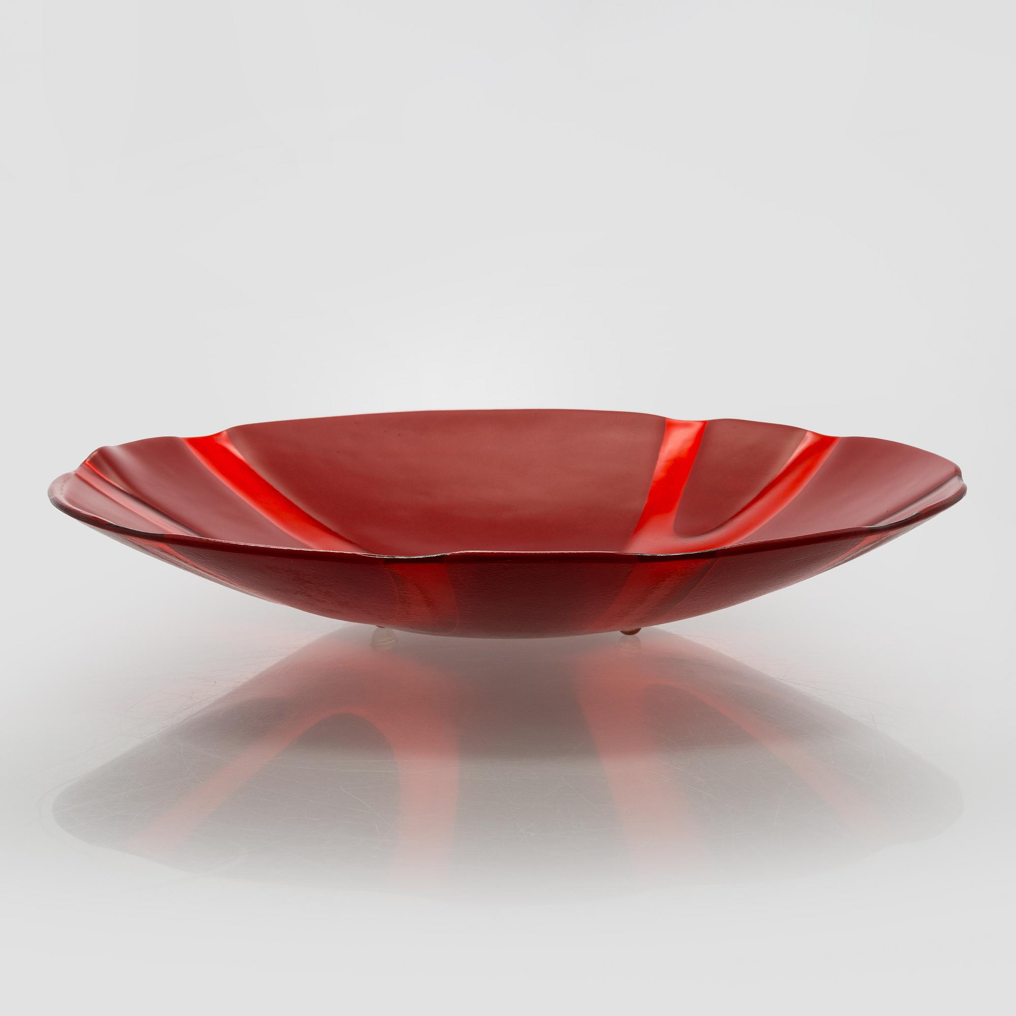 Anu Penttinen, a glass bowl, signed Anu Penttinen Nuutajärvi 2009.